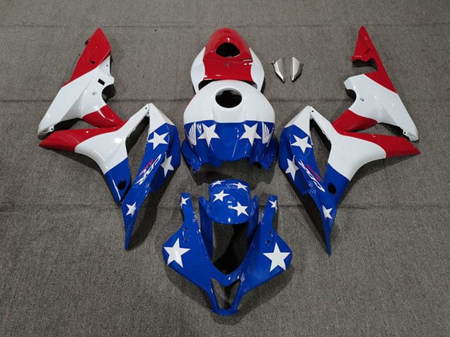 2007-2008 White Blue Red American Flag Honda CBR600RR Motorcycle Fairings UK