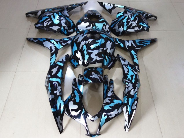 2009-2012 White Blue Camouflage Honda CBR600RR Motorcycle Fairings UK