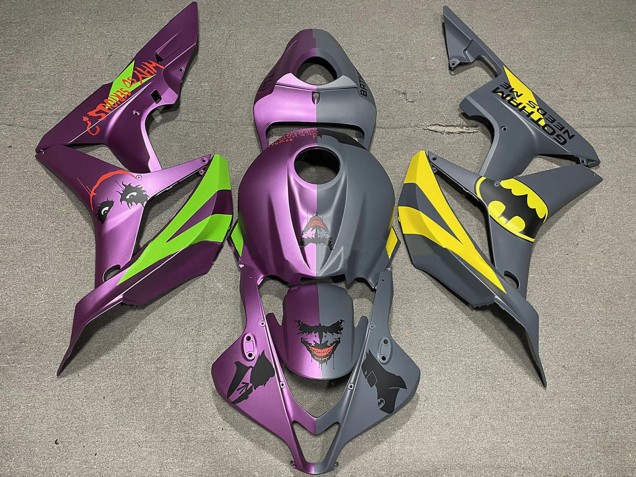 2007-2008 Grey Purple Bat Man vs Joker Matte Honda CBR600RR Motorcycle Fairings UK