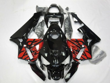 Buy 2005-2006 Glossy Black and Tribal Red Honda CBR600RR Motorcycle Fairings UK