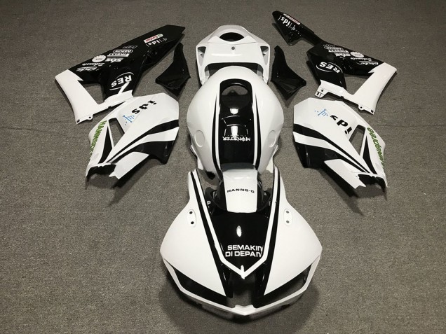 2013-2026 White Glossy Black Honda CBR600RR Motorcycle Fairings UK