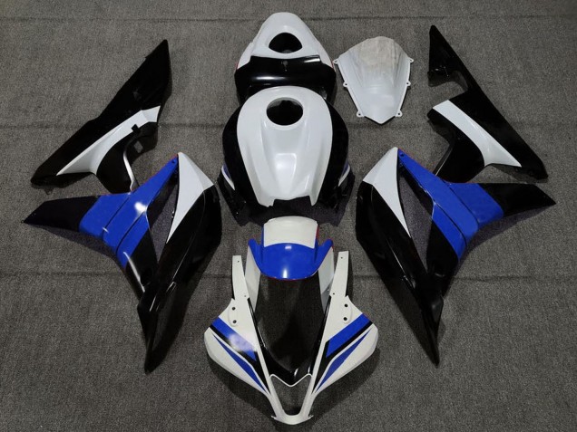 2007-2008 White Blue Glossy Black Honda CBR600RR Motorcycle Fairings UK