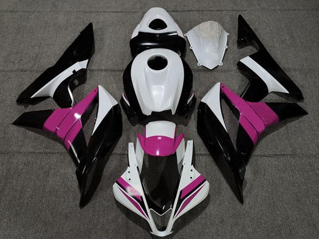 2007-2008 White Pink Glossy Black Honda CBR600RR Motorcycle Fairings UK