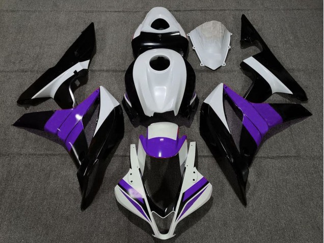 2007-2008 White Purple Glossy Black Honda CBR600RR Motorcycle Fairings UK