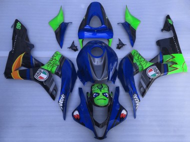 Buy 2007-2008 Blue Green Glossy Black Shark Honda CBR600RR Motorcycle Fairings UK