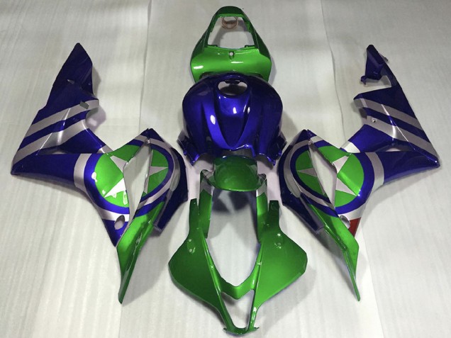 2007-2008 Blue Green Silver Captain America Honda CBR600RR Motorcycle Fairings UK