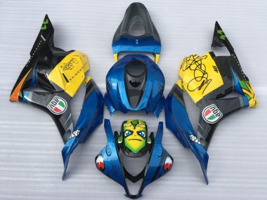 Buy 2009-2012 Blue Yellow Glossy Black Shark Honda CBR600RR Motorcycle Fairings UK