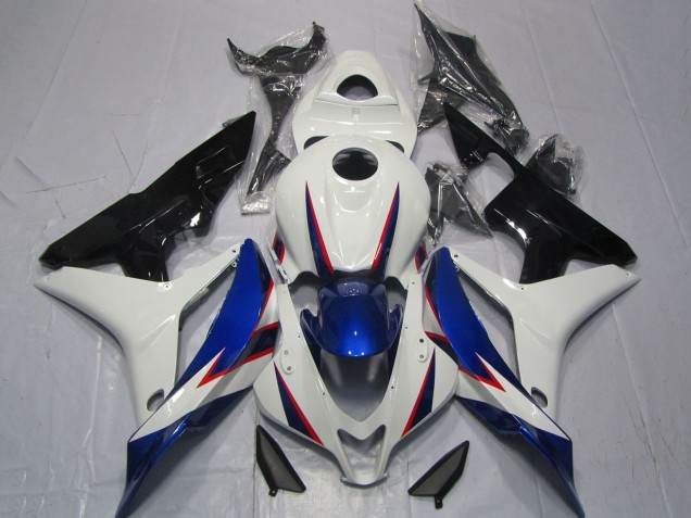 2007-2008 White Blue Glossy Black OEM Style Honda CBR600RR Motorcycle Fairings UK
