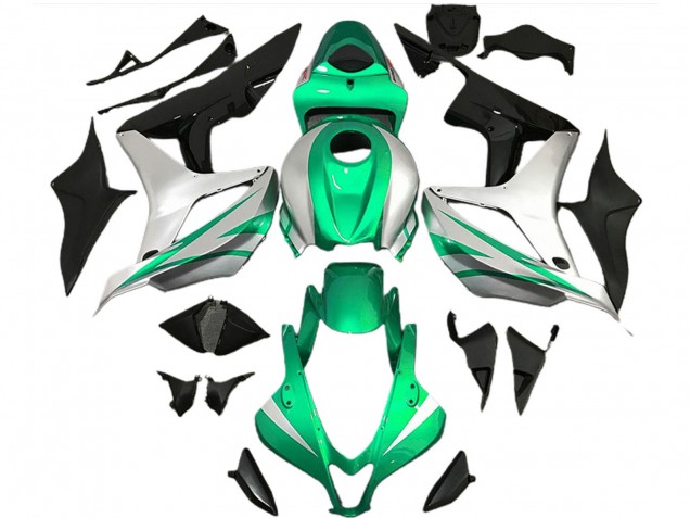2007-2008 Silver Green Glossy Black OEM Style Honda CBR600RR Motorcycle Fairings UK
