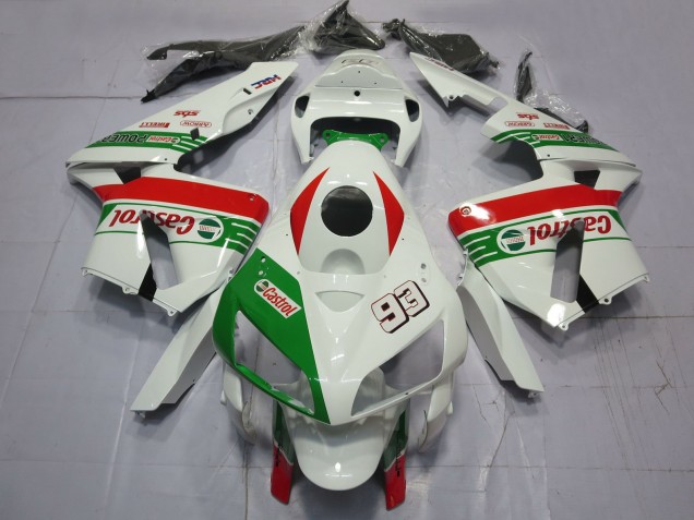 2005-2006 White Green Red Castrol 93 Honda CBR600RR Motorcycle Fairings UK
