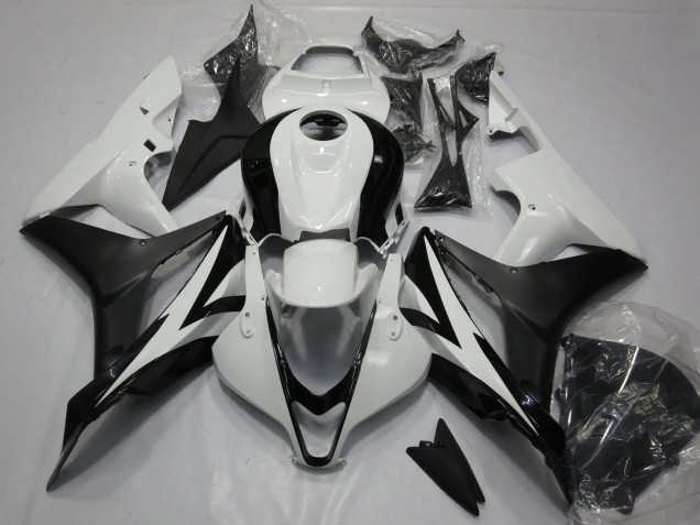2007-2008 White Matte Black Honda CBR600RR Motorcycle Fairing Kits UK