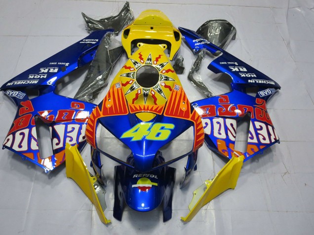 2005-2006 Yellow Blue Rossi 46 Honda CBR600RR Motorcycle Fairings UK