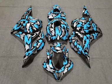 Buy 2009-2012 Blue Silver Camouflage Honda CBR600RR Motorcycle Fairings UK