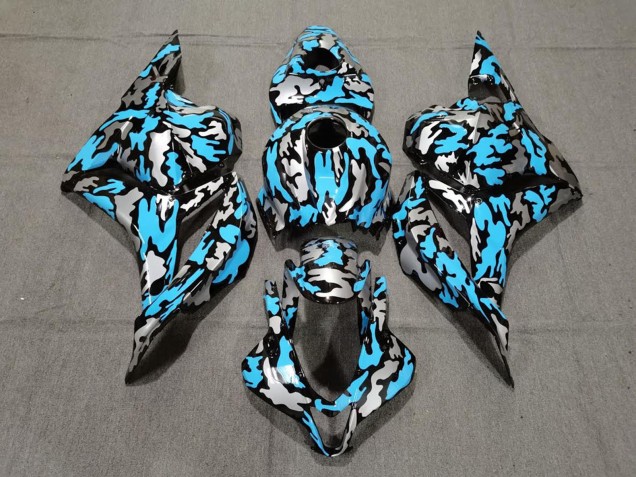 2009-2012 Blue Silver Camouflage Honda CBR600RR Motorcycle Fairings UK
