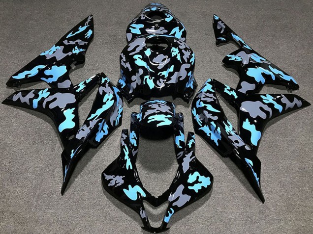 2007-2008 Blue Grey Camouflage Honda CBR600RR Motorcycle Fairings UK