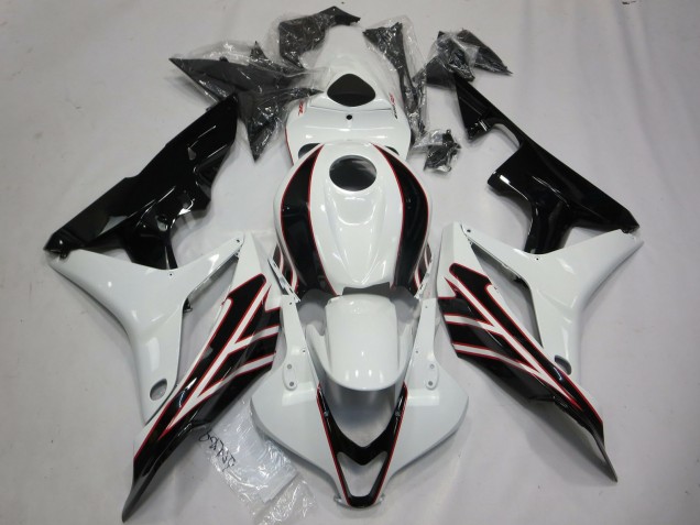 2007-2008 White Glossy Black OEM Style Honda CBR600RR Motorcycle Fairings UK