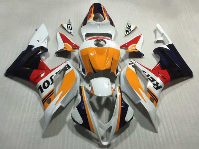 2007-2008 Orange White Red Glossy Black Repsol Style Honda CBR600RR Motorcycle Fairings UK