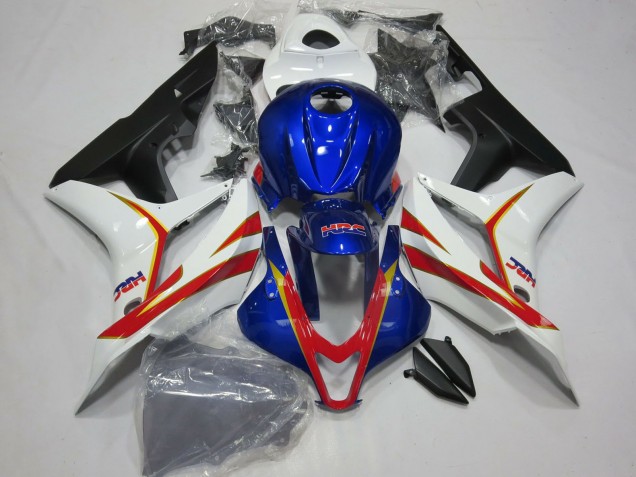 2007-2008 White Red Blue HRC Honda CBR600RR Motorcycle Fairing UK