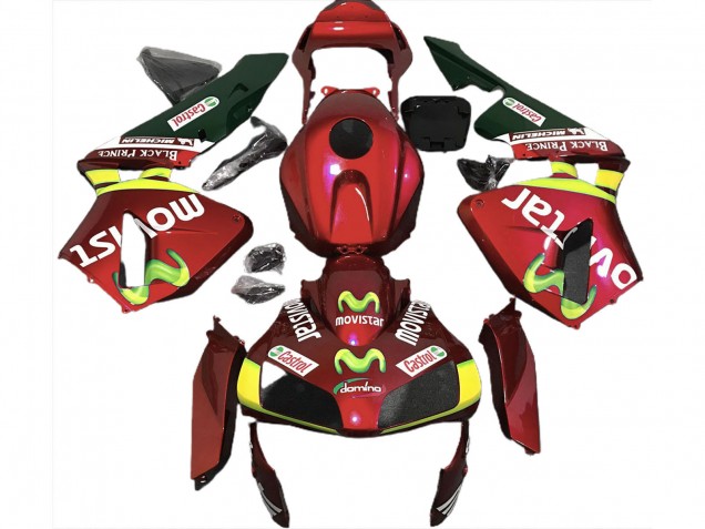 2003-2004 Red Yellow Green MoviStar Honda CBR600RR Motorcycle Fairings UK