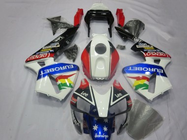 Buy 2003-2004 White Red Blue Glossy Black EuroBet Honda CBR600RR Motorcycle Fairing Kits UK
