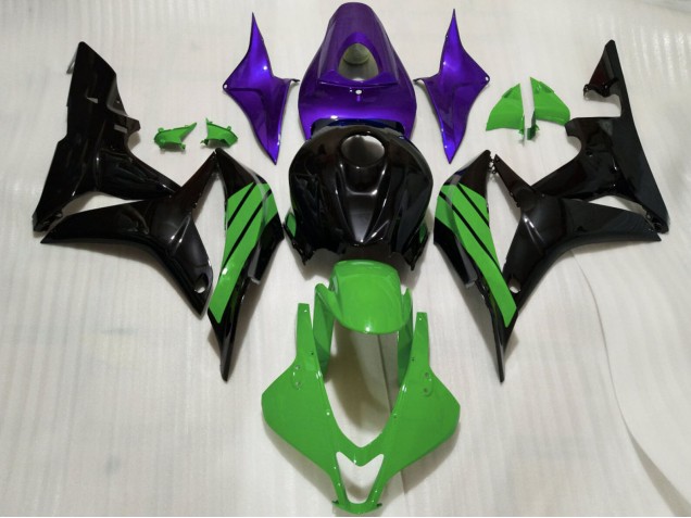 2007-2008 Purple Green Glossy Black Honda CBR600RR Motorcycle Fairings UK