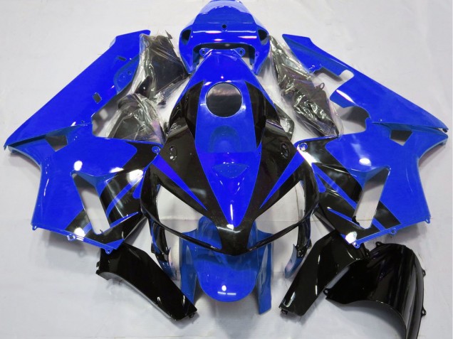 2005-2006 Blue Glossy Black Design Honda CBR600RR Motorcycle Fairings UK