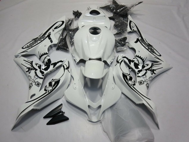 2007-2008 White Black Honda CBR600RR Motorcycle Fairings UK