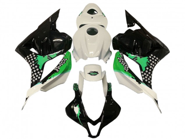 2009-2012 White Green Glossy Black Splatter Honda CBR600RR Motorcycle Fairings UK