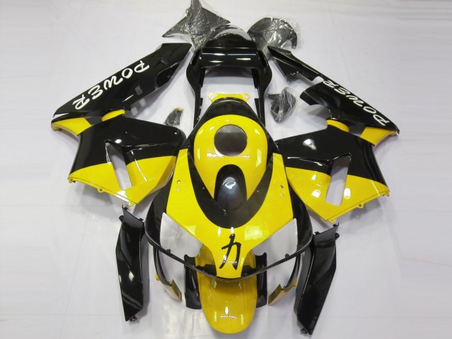 2003-2004 Yellow Glossy Black Power Honda CBR600RR Motorcycle Fairings UK