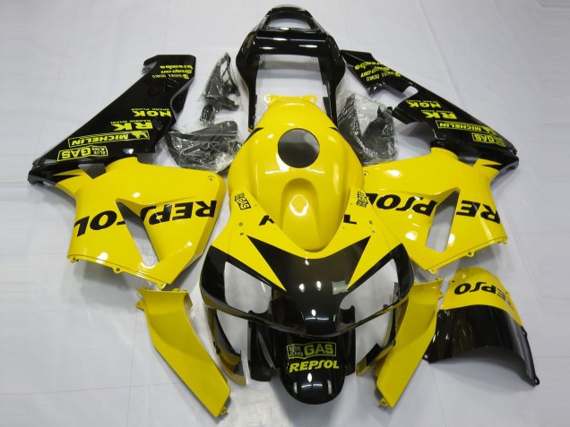 2003-2004 Yellow Glossy Black Repsol Honda CBR600RR Motorcycle Fairings UK