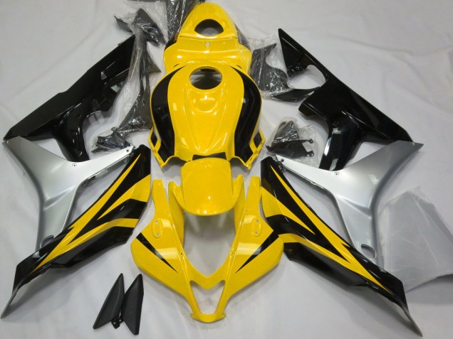 2007-2008 Silver Yellow Glossy Black Honda CBR600RR Motorcycle Fairings UK