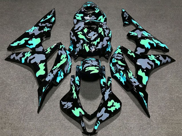 2007-2008 Green Grey Camouflage Honda CBR600RR Motorcycle Fairings UK