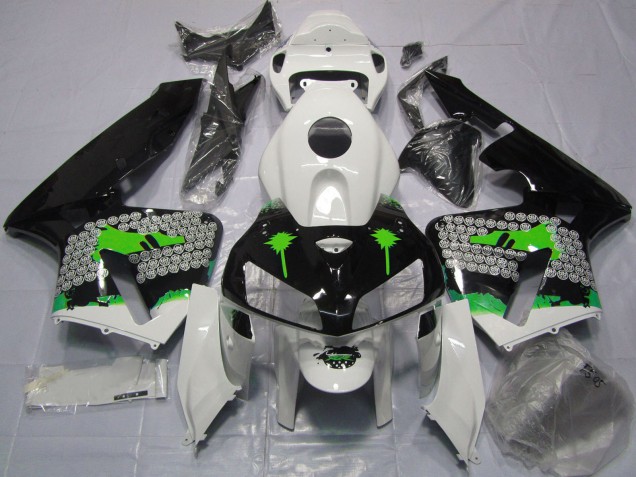 2005-2006 White Green Black Splatter Honda CBR600RR Motorcycle Fairings UK