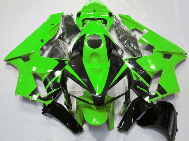 2005-2006 Green Glossy Black Design Honda CBR600RR Motorcycle Fairings UK