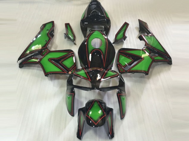 2005-2006 Green Black Red Outline Honda CBR600RR Motorcycle Fairings UK