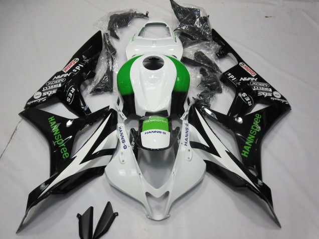 2007-2008 White Green Glossy Black Hannspree Honda CBR600RR Motorcycle Fairings UK