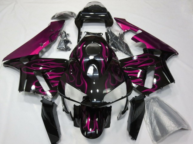 2003-2004 Glossy Black Purple Flame Honda CBR600RR Motorcycle Fairing UK