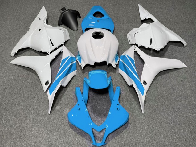 2009-2012 White Light Blue Stripe Honda CBR600RR Motorcycle Fairings UK