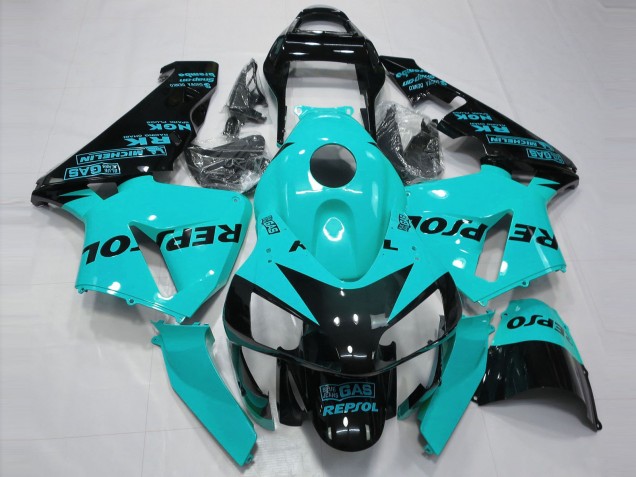 2003-2004 Light Blue Glossy Black Repsol Honda CBR600RR Motorcycle Fairings UK