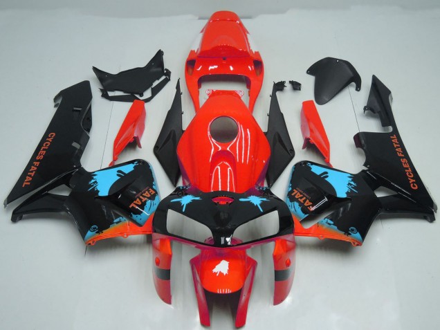 2005-2006 Red Light Blue Black Splatter Honda CBR600RR Motorcycle Fairings UK