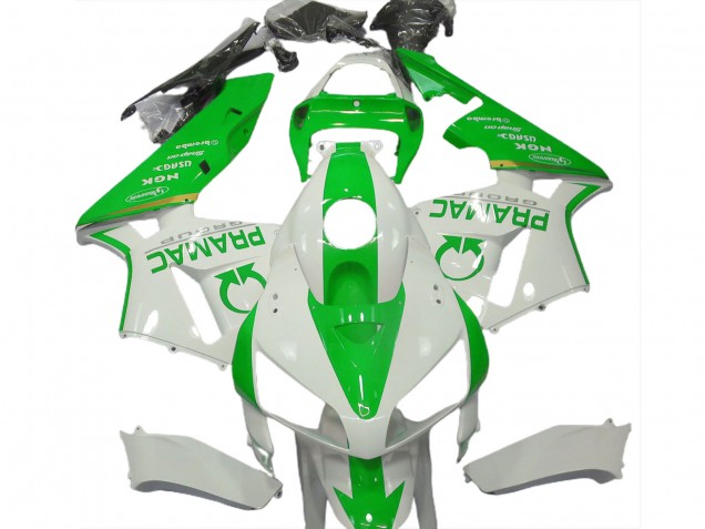 2005-2006 White Light Green Pramac Honda CBR600RR Motorcycle Fairings UK
