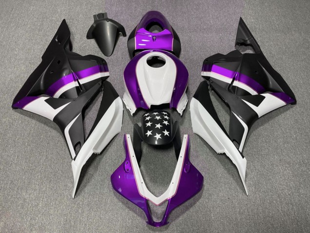 2009-2012 White Purple Matte Black Star Honda CBR600RR Motorcycle Fairings UK