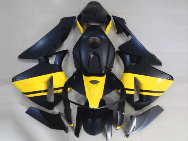 2005-2006 Matte Black Glossy Yellow Honda CBR600RR Motorcycle Fairings UK