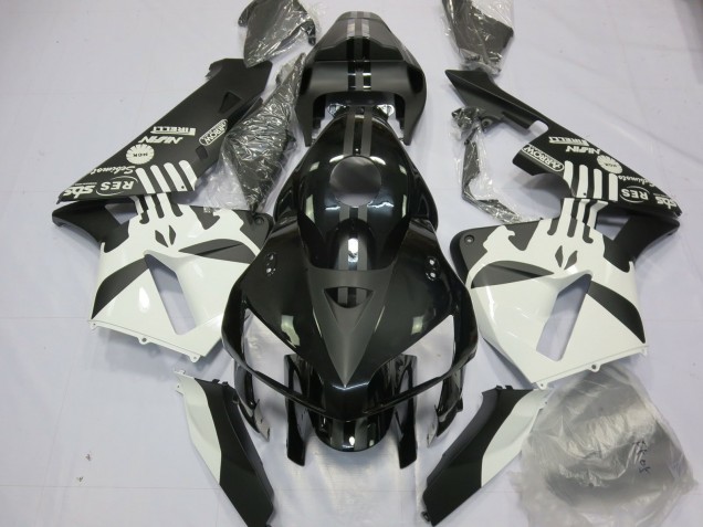 2005-2006 White Matte Black Puisher Logo Honda CBR600RR Motorcycle Fairings UK
