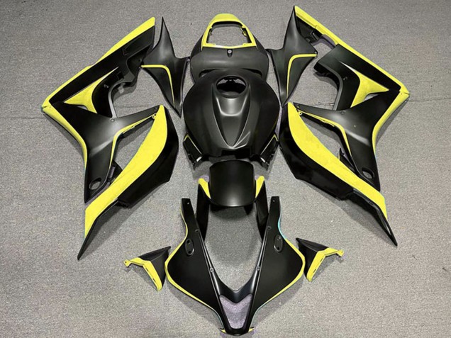 2007-2008 Yellow Matte Black Honda CBR600RR Motorcycle Fairings UK