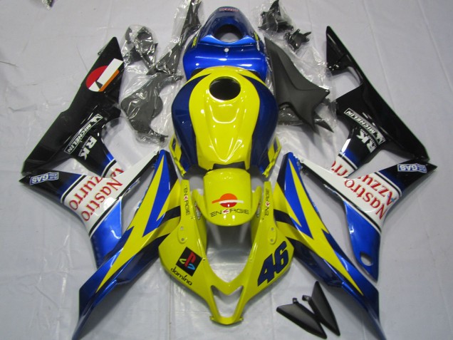 2007-2008 Yellow Blue White Glossy Black Nastro Azzurro Honda CBR600RR Motorcycle Fairings UK