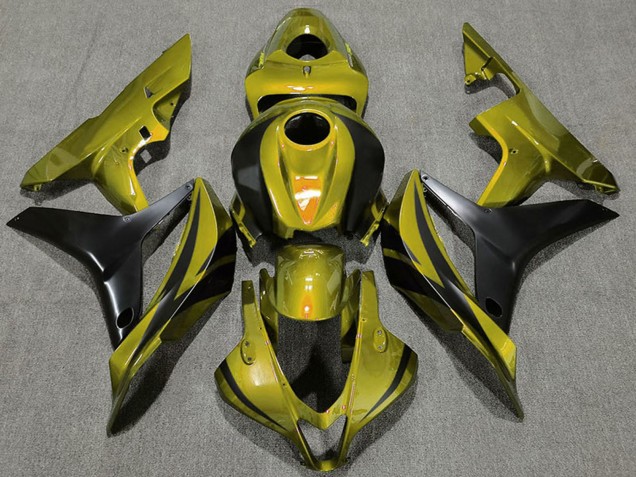 2007-2008 Gold Matte Black OEM Style Honda CBR600RR Motorcycle Fairings UK