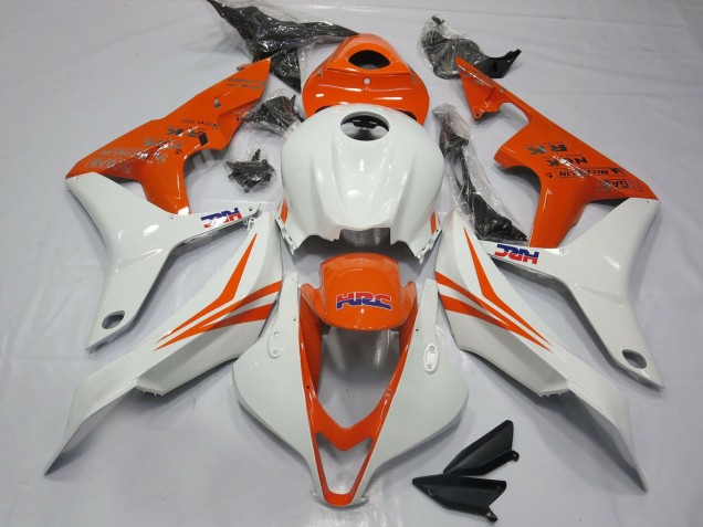 2007-2008 White Orange HRC Honda CBR600RR Motorcycle Fairings UK