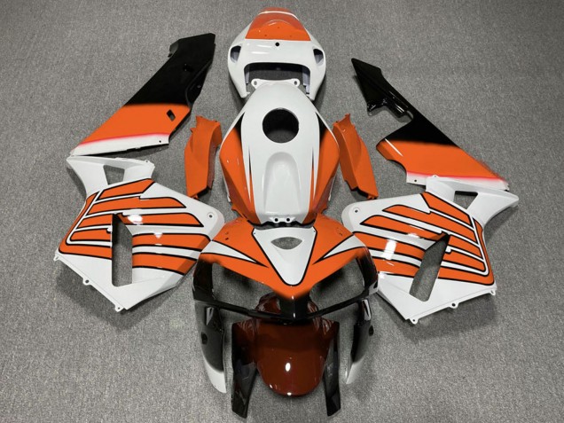 2005-2006 White Orange Wings Honda CBR600RR Motorcycle Fairings UK