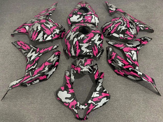 2009-2012 Pink Silver Camouflage Honda CBR600RR Motorcycle Fairings UK